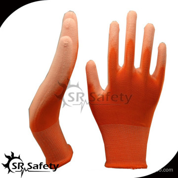 SRSAFETY orange nylon PU gloves construction